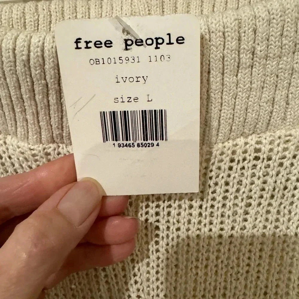 🍀 FREE PEOPLE HAILEY PANT NWT SIZE LARGE IN IVORY - Picture 6 of 6